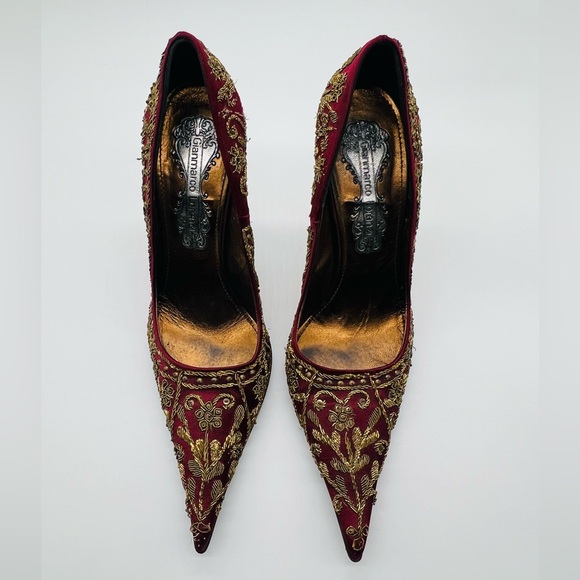 Gianmarco Lorenzi heels with spectacular embroidery. Gently worn w/shoe dust bag - Picture 5 of 8